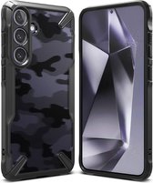 Ringke Fusion X | Hoesje Geschikt voor Samsung Galaxy S24 | Back Cover | Militaire Standaard | Camo Zwart