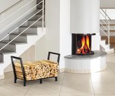 Brandhoutrek - Firewood Rack Metal Firewood Rack for Indoor and Outdoor 81 x 33 x 46 cm,