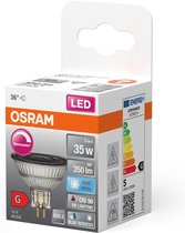OSRAM Superstar dimbare LED lamp met bijzonder hoge kleurweergave (CRI9-), GU5.3-basis helder glas ,Koud wit (4-K), 35- Lumen, substituut voor 35W-verlichtingsmiddel dimbaar, 1-Pak