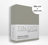 Hoeslaken -housse 100% satin de coton Ten Cate - 180x200 - Grijs