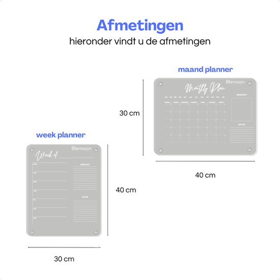 Blensson - Tableau de planification transparent - planificateur