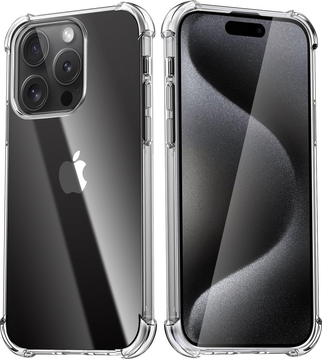 Shockproof Soft TPU hoesje transparant Silicone Case - Geschikt voor: iPhone 15 Pro