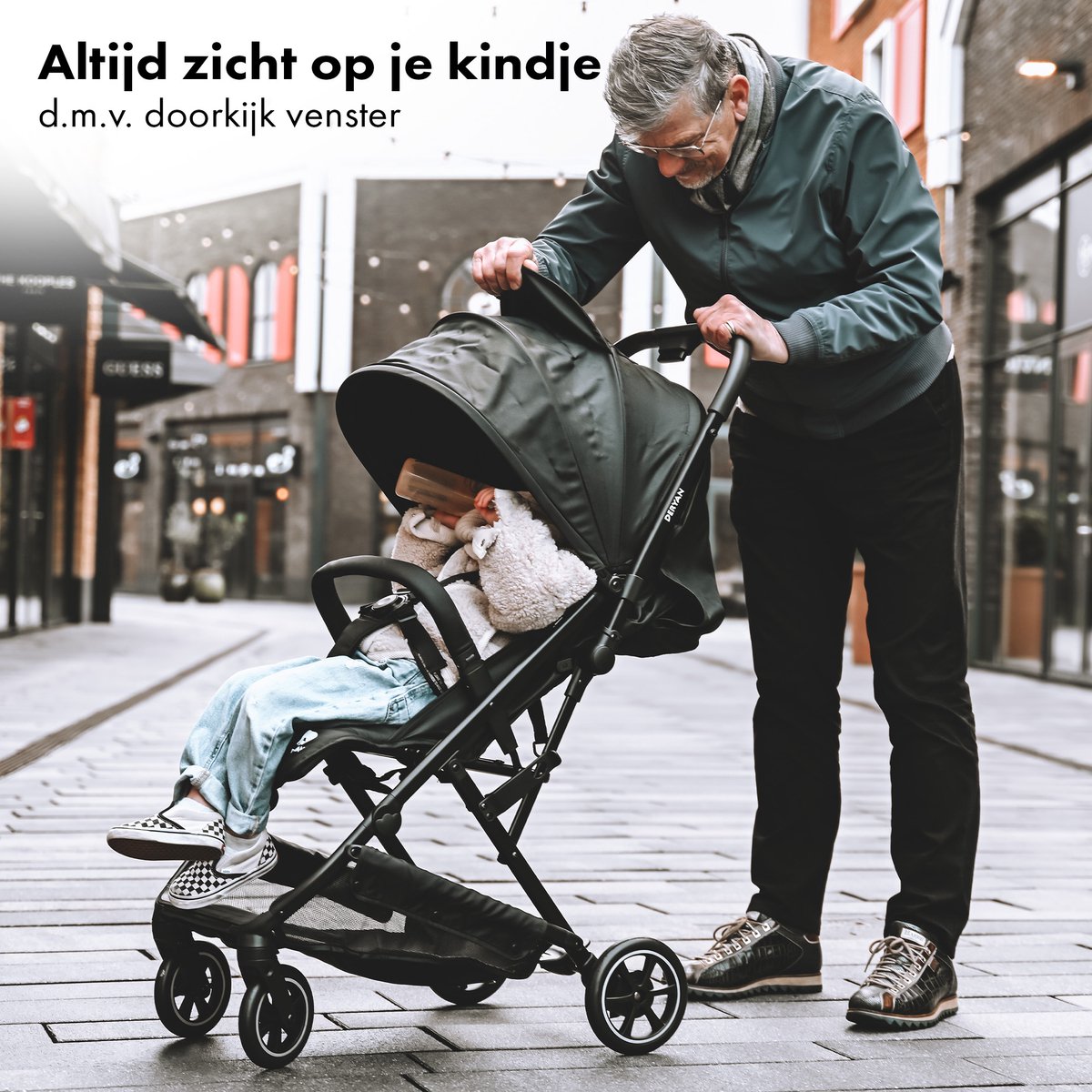 Deryan Easy Luxe Buggy - Lichtgewicht - Compact - Inklapbaar - Taupe – foto 5