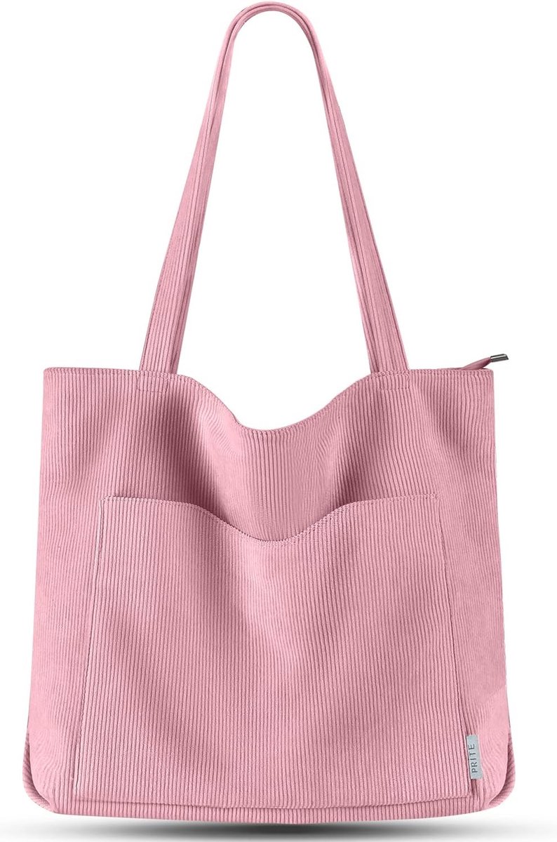 Sac Cabas Femme En Velours Côtelé LUROON – Grande Capacité 22L, 12 Poches, Pour Travail Et Voyage