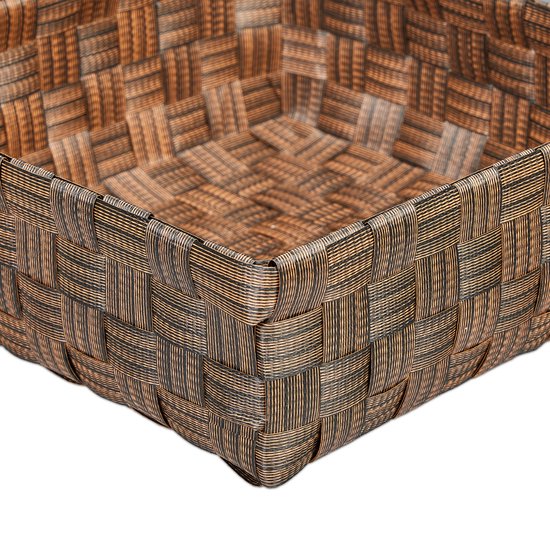 3x Kunststof opbergmandjes blauw 25 x 19 x 6 cm | - de online