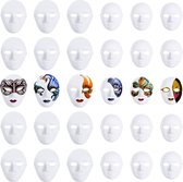 Belle Vous Wit Papier Mache Maskers (30 Pak) – 2 Maten Maskers Voor Mannen & Vrouwen – Schilderbare Blanke Volledige Gezicht DIY Kunst & Hobby Pulp Maskers – Maskerade, Cosplay, Halloween & Feest
