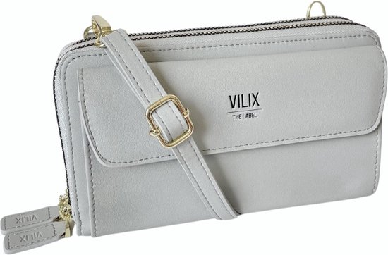 Vilix The Label - Sac Olivia - portefeuille et sac pour téléphone en un - végétalien - compact - Grijs
