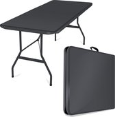 Table pliante Elixpro - Table pliable - 70x180cm - Résistant aux intempéries - Table de camping - Table pliante portable - Zwart