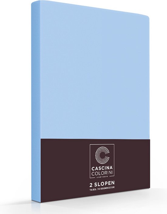 Premium Egyptisch percale katoen kussenslopen blauw - 65x65 - set van 2 - meest luxe katoensoort - hogere weefdichtheid en garenfijnheid - perfecte pasvorm