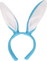 Lapins/ oreilles de lapin bleu clair avec blanc pour adultes 27 x 28 cm - Diadème de Fête lapin / lapin de Pâques - Costume de Pâques