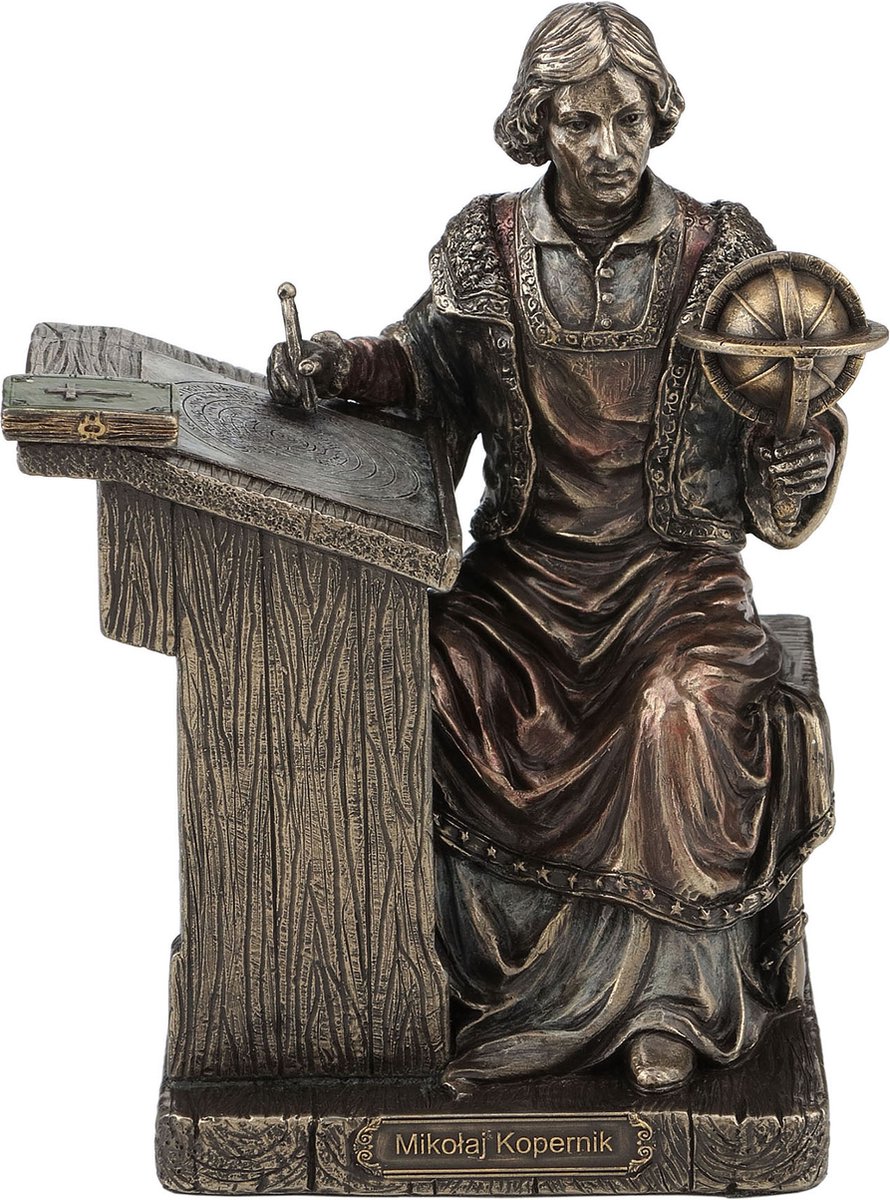 Veronese Design Beeld/figuur - Nicolaas Copernicus gebronsd beeld - (hxbxd) ca. 16,5cm x 12,2cm x 9,7cm