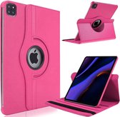 Draaibaar Hoesje 360 Rotating Multi stand Case - Geschikt voor: Apple iPad Pro 12.9 inch (2020) - Apple iPad Pro 12.9 inch (2021) - Apple iPad Pro 12.9 inch 2022 - donker roze