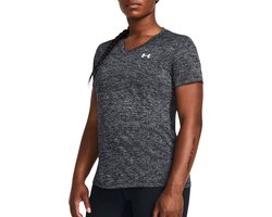 Under Armour Tech SSV - Twist Dames Sportshirt - Zwart - Wit