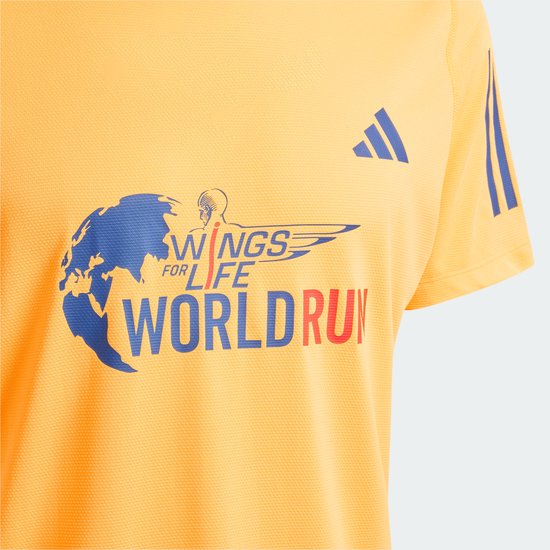 adidas Performance Wings for Life World Run Participant T-shirt - Heren - Oranje- S