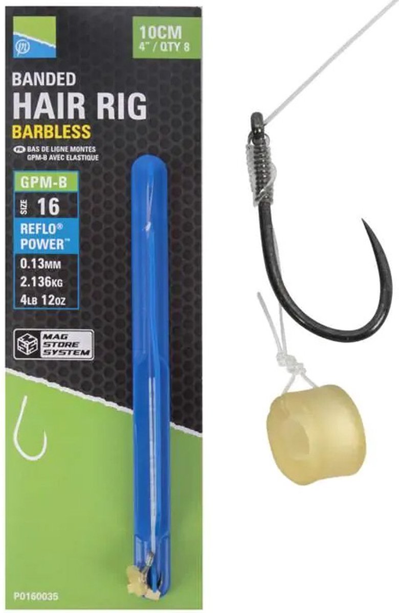 Preston - Onderlijnen Banded Hair Rig Barbless GPM-B - 10cm - Preston
