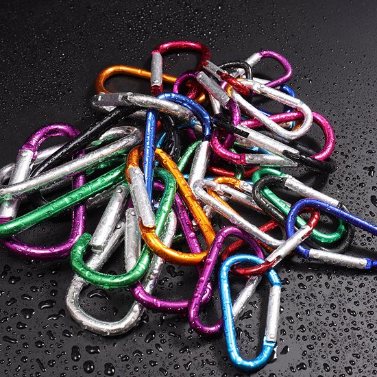 Lot De 10 Mousquetons En D Aluminium - Porte-clés Multicolores, Légers Et Résistants - Pour Sac à Dos, Randonnée, Pêche