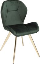 elegante stoel, perfect als eetkamerstoel of make-uptafelstoel, stabiel op filigraan poten, fluweelgroen, (h x b x d) 82 x 45 x 52 cm