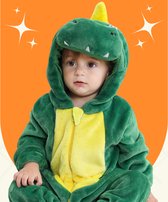 BoefieBoef Krokodil Dieren Onesie & Pyjama voor Peuters en Kleuters - Kinder Verkleedkleding - Dieren Kostuum Pak - Groen Dinosaurus