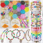 Flat Clay Beads Bracelet Making Kit Jewelry Making Kit for Beginner, 6mm Flat Polymer Heishi Beads Letter Bead Friendship Bracelet Beads DIY Arts and Crafts Kit, Gifts Toys for Girls Age 6-12