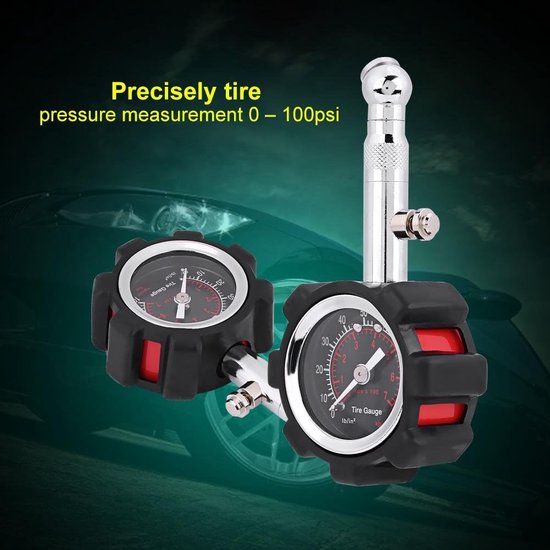 Bandenspanningsmeter, 1 st Handleiding Hand 0-100PSI Bandenspanningsmeter Meter Tester voor Auto Vrachtwagen Motorfiets Fiets
