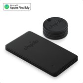 Chipolo One & Card Spot Travel Pack - Apple Tag Airtag Sleutelhanger - Bluetooth Tracker - Apple Find My Network - 3-Pack - Zwart