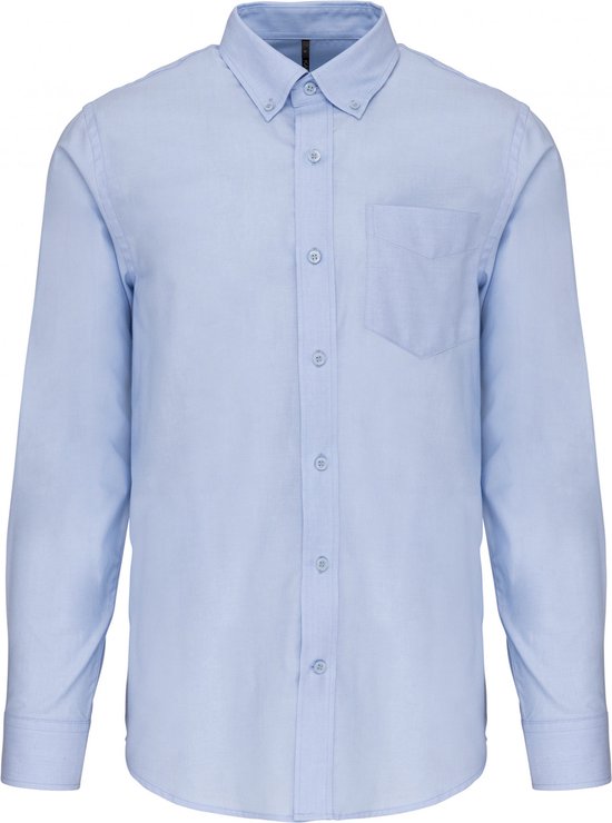 Overhemd Heren 6XL Kariban Lange mouw Oxford Blue 70% Katoen, 30% Polyester