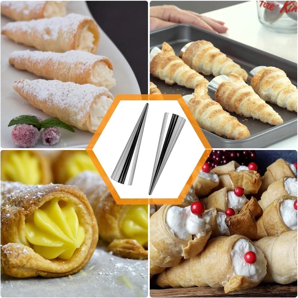 12 stks Non-stick Cannoli Vorm Buizen Crème Croissant