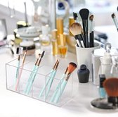 Make-up organizer lade 4 cellen cosmetische vitrine kantoorbenodigdheden opslag make-up doos voor badkamer lades ijdelheid werkbladen bureau wasbaar kristalhelder acryl