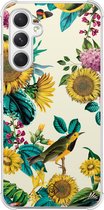 Casimoda® hoesje - Geschikt voor Samsung Galaxy A54 - Zonnebloemen / Bloemen - Shockproof case - Extra sterk - TPU/polycarbonaat - Multi, Transparant
