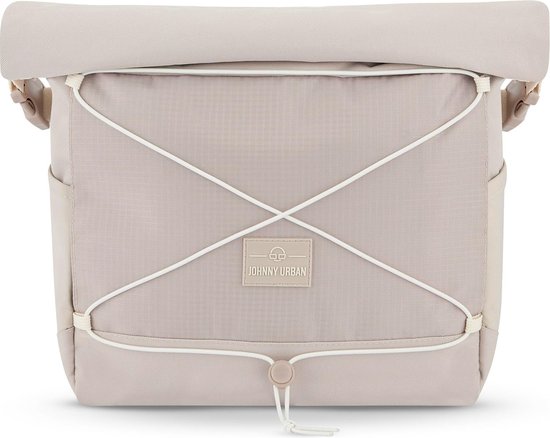 Ruschen Schoudertas voor heren van vintage canvas, premium herentas, laptoptas voor 15,6 inch laptop, schoudertas, koerierstas, messenger bag, bruin, 44.8 x 32.2 x 5 cm, Vintage stijl