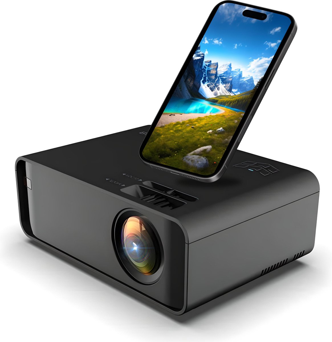 Field of Vision - Vision900 - Mini Beamer - Projector - Full-HD 8000 Lumen - Streamen Vanaf Je Telefoon Met WiFi - Zwart