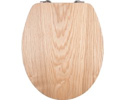 WC-bril "Ligna" - hoogwaardig echt hout - eiken - comfortabel zitgevoel - elegante houtlook past in elke badkamer / toiletbril / toiletdeksel / KSLIGE