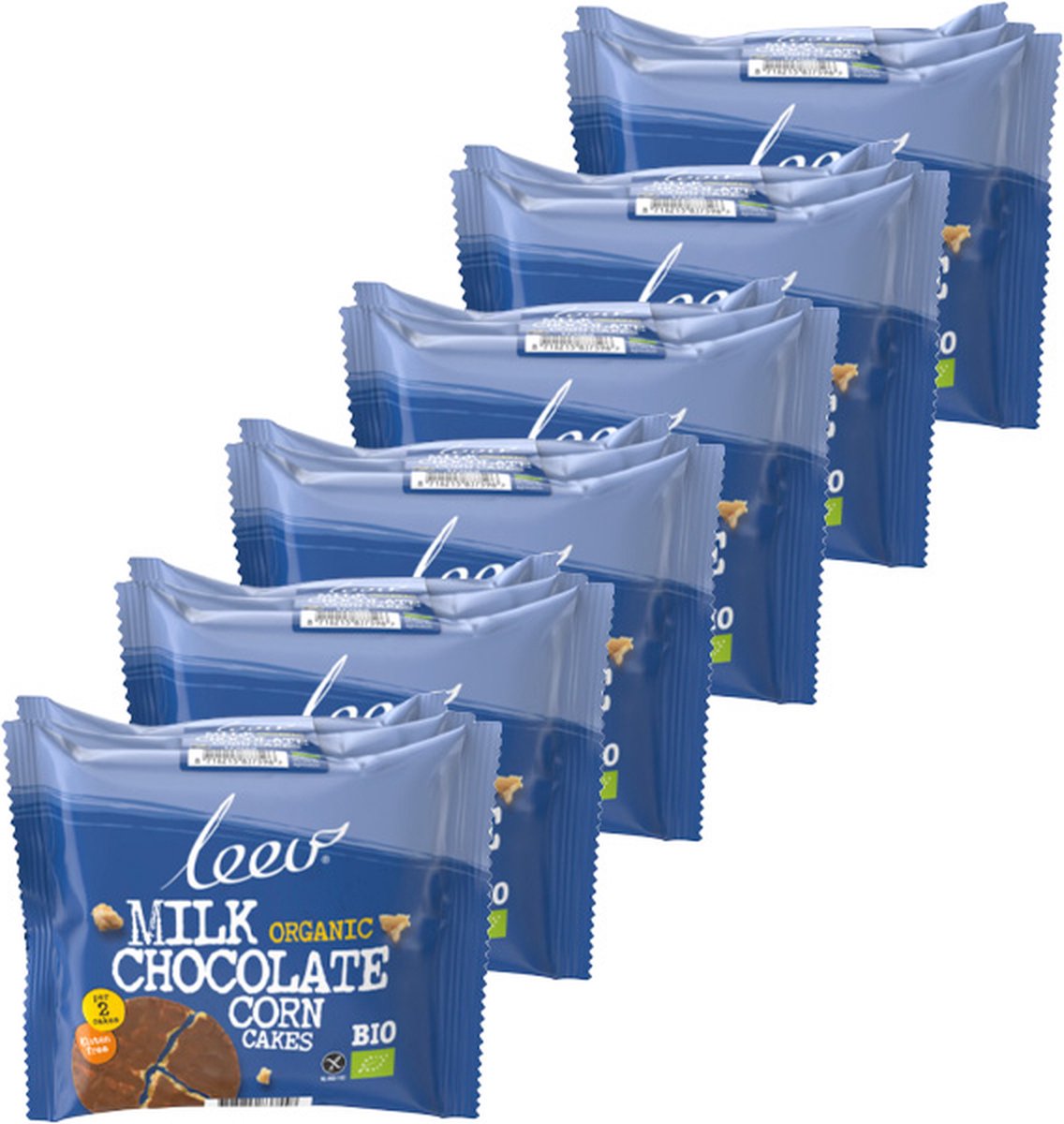 Goedkoopste Leev® Bio | Maïswafels Melkchocolade | 3 Pack | 6 stuks | 6 x 102 gram