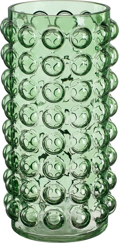Mica Decorations Vase Lausanne - H25 x Ø12 cm - Glas - Vert