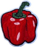 Paprika Strijk Embleem Patch 5.2 cm / 6.4 cm / Rood Groen