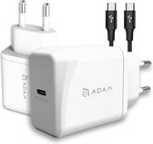 Adaptateur / chargeur USB-C 20W Duo-Pack - Chargeur rapide - Chargeur rapide certifié, sûr et compact (20W) - iPhone 14 de haute qualité - Wit (Garantie 10 ans) - PD(PPS) - QC Fast Charge - Prise de charge USB- C