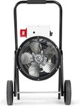 Vooraanzicht van de Trotec TDS 75 R met zwarte ventilatorroosters en rode stroomaansluiting.