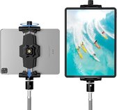 telefoon statief mount adapter met bal hoofd, iPad houder voor statief, 360 draaibare tablet klem mount past op iPad Pro 12.9, iPad Air Mini 3 4, Galaxy Tab, Surface Pro 8, selfie Stick (5.3-10.6")