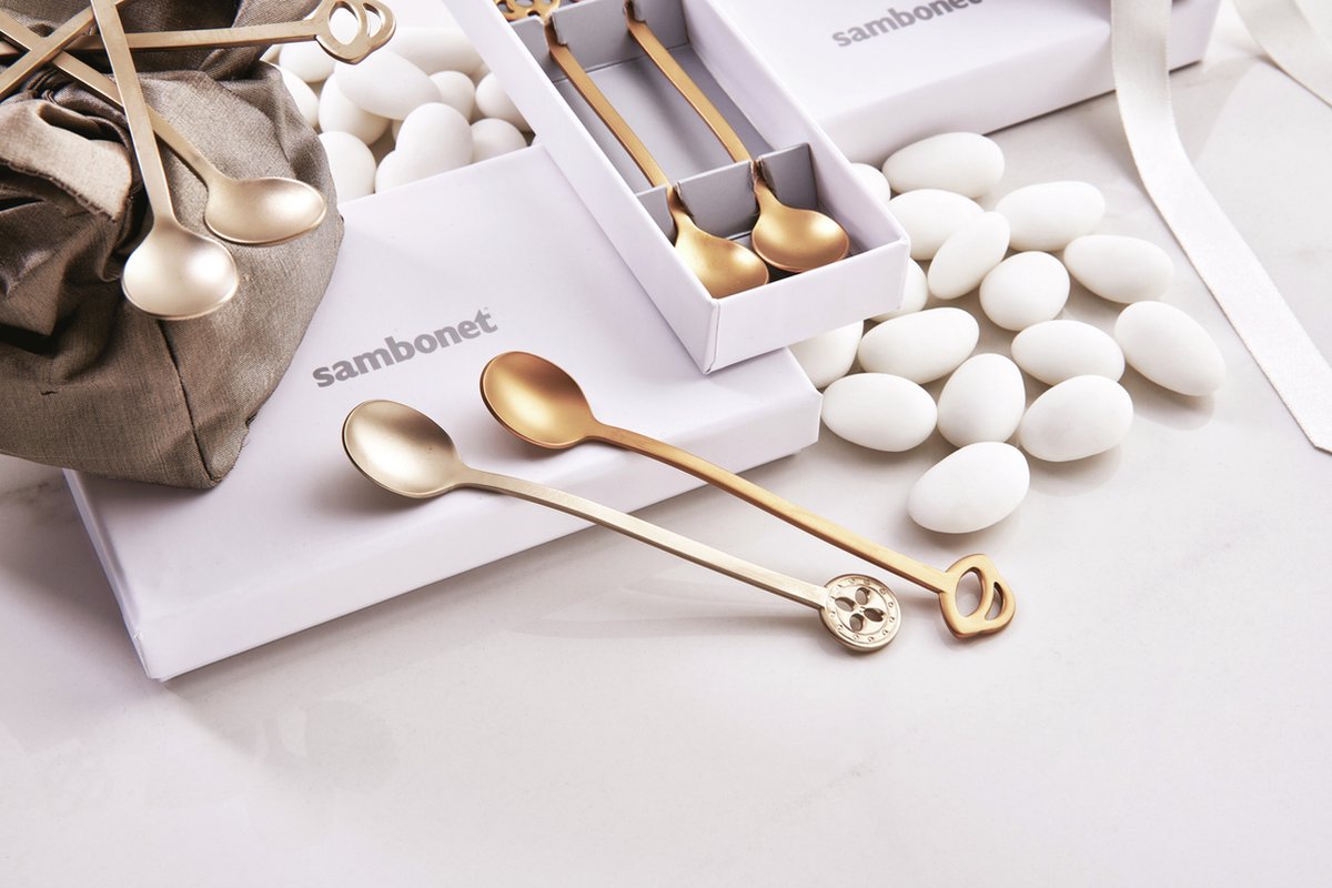 Goedkoopste Sambonet Koffielepels Party Items Antique Champagne 6 Stuks