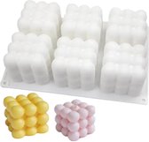 Without Lemon - 1 stuk - Siliconen Bubble's Cube Kaars Mal - 6 Kaarsen - Kaars vormen - Candle Molds - DIY