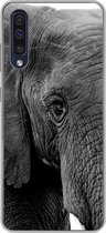 Geschikt voor Samsung Galaxy A50 hoesje - Olifant - Dieren - Zwart - Wit - Natuur - Siliconen Telefoonhoesje