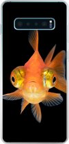 Geschikt voor Samsung Galaxy S10 Lite hoesje - Goudvis - Zeedieren - Ogen - Siliconen Telefoonhoesje