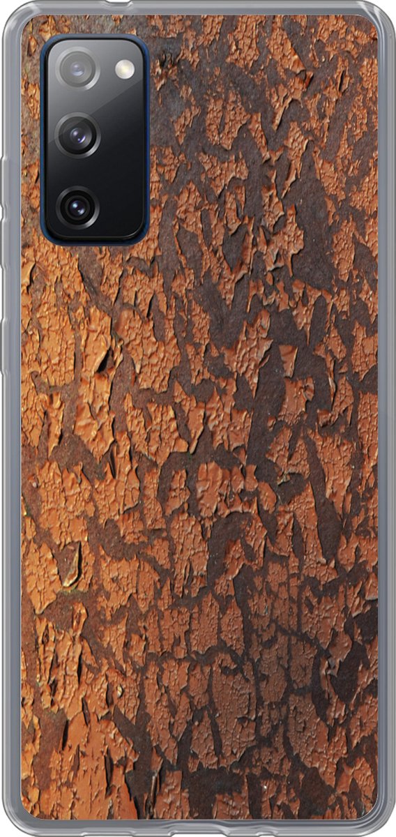 Telefoonhoesje Geschikt voor Samsung Galaxy S20 FE hoesje - Roest print - Bruin - Oranje - Metaal - Patroon - Structuur - Siliconen Telefoonhoesje Telefoonhoesje