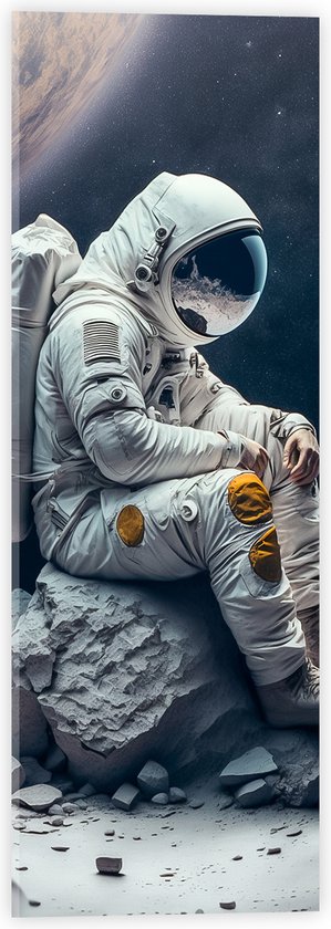 Acrylglas - Astronaut - Ruimte - Steen - Planeet - 20x60 cm Foto op Acrylglas (Met Ophangsysteem)