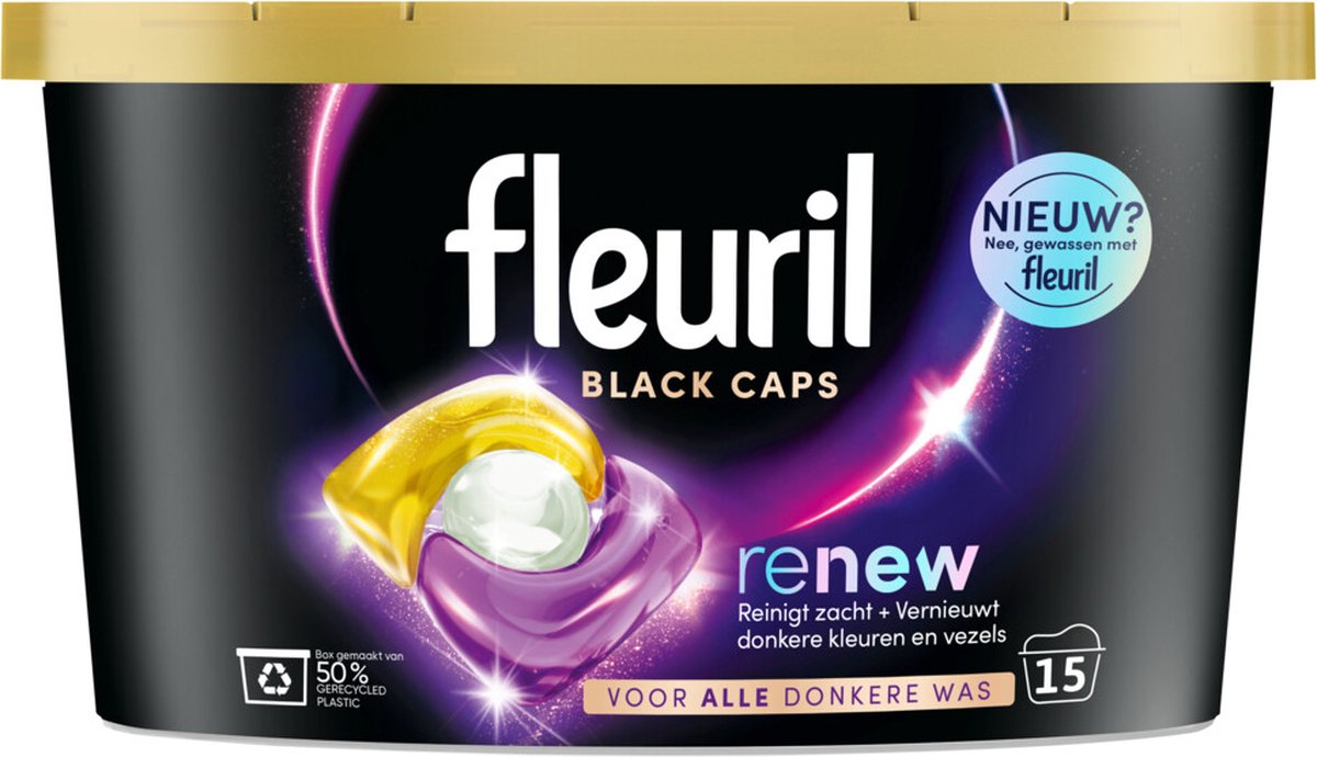 Goedkoopste Fleuril Renew Black Caps 15 Wasbeurten 15 stuks