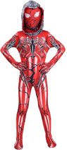 Superheldendroom - Halloween Spider-Man met hoodie - 110/116 (4/5 Jaar) - Verkleedkleding - Superheldenpak
