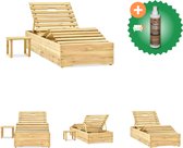 vidaXL Ligbed met tafel groen geïmpregneerd grenenhout Ligbed Inclusief Houtreiniger en verfrisser