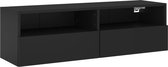 vidaXL - Tv-wandmeubel - 100x30x30 - cm - bewerkt - hout - zwart