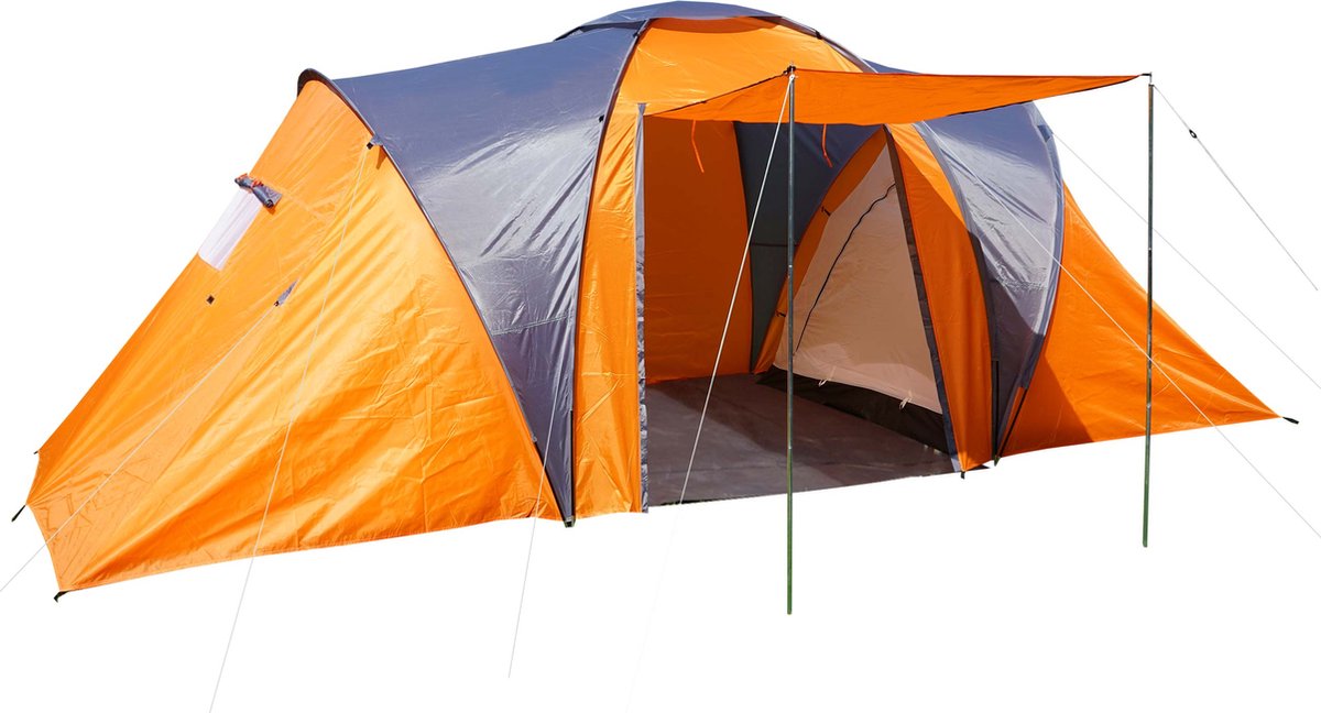 Cosmo Casa Kampeertent Loksa- 4-persoons koepeltent iglo tent Festival-Tent- 4 personen - Oranje