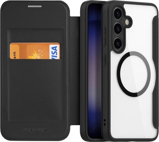Dux Ducis - Telefoonhoesje geschikt voor Samsung Galaxy S24 - Hoesje geschikt voor Magsafe Magneet - Skin X Pro Book Case Series - Zwart